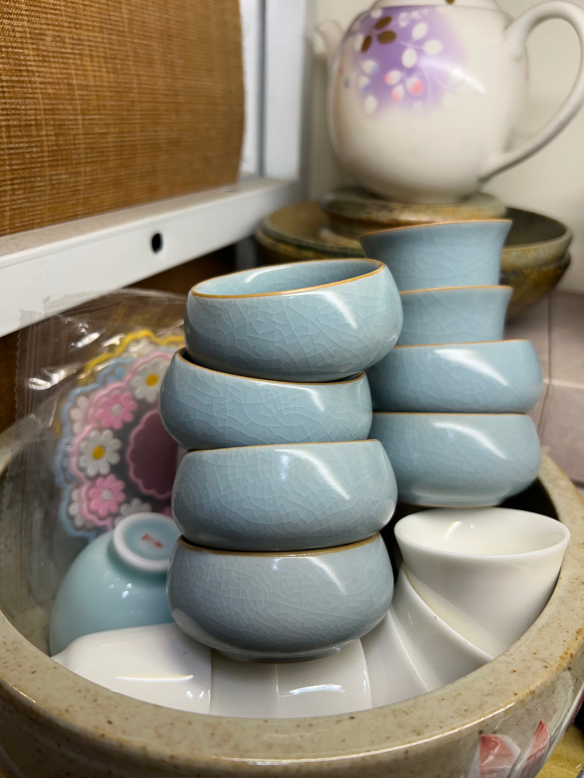 Celadon Ceramic Tea Cups